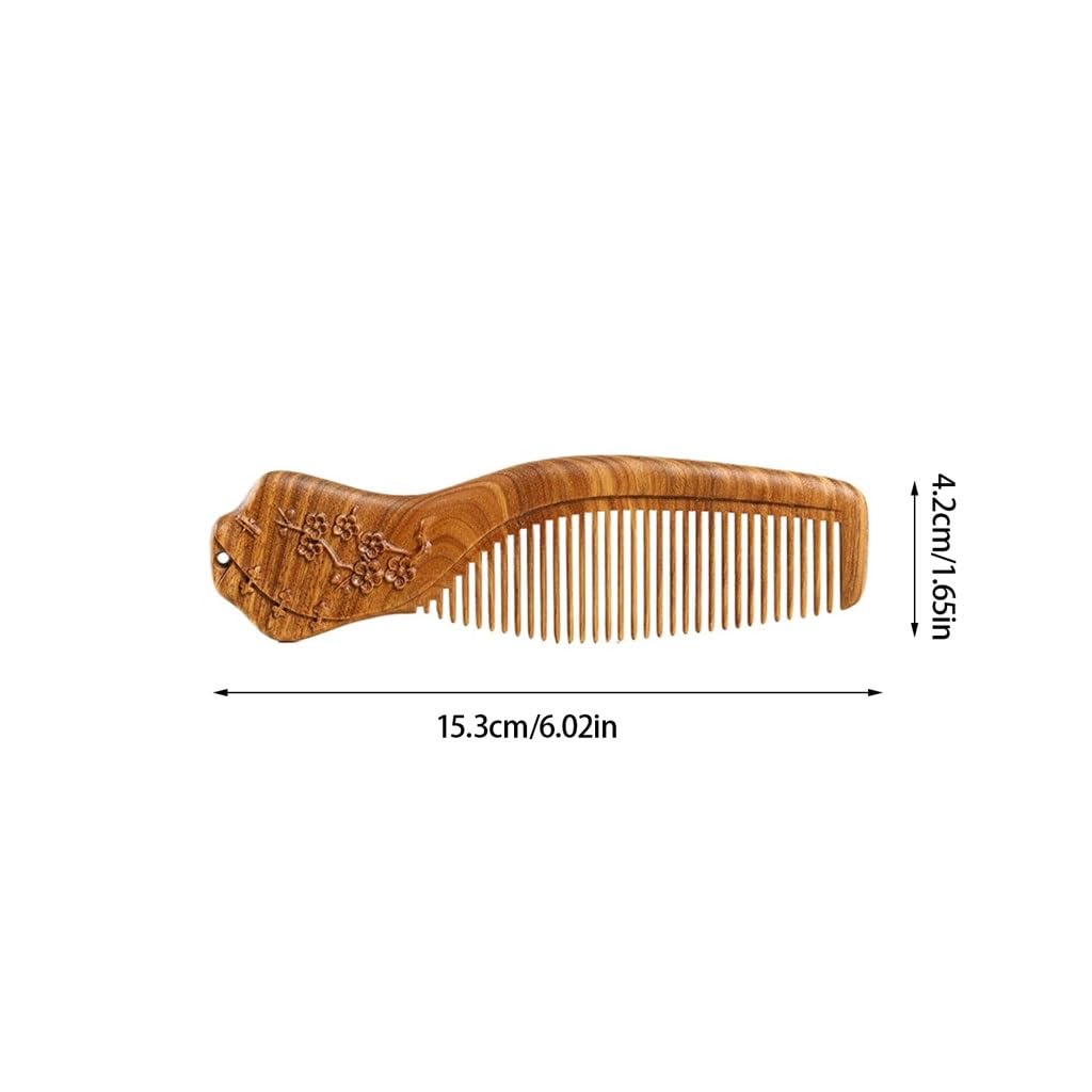 HGIYA Wooden Carved Comb Vintage Curling Comb Women's Long Hair Comb for Hair,Beard or Mustache