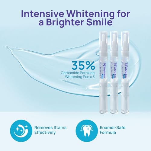 Whitebite Pro Teeth Whitening Kit for Sensitive Teeth – 32X LED Light + 35% Carbamide Peroxide Gel + Remineralizing Gel | Dental-Grade Whitening at Home