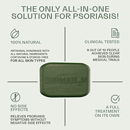 DERMABON Seborrheic Dermatitis Cream & Psoriasis Soap Bar Bundle| Calendula Extract, Salicylic Acid & Bee Wax Cream| Coal Tar soap for Dandruff Control| Moisturizing Crema para Psoriasis