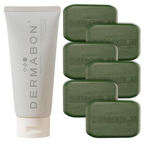 DERMABON Seborrheic Dermatitis Cream & Psoriasis Soap Bar Bundle| Calendula Extract, Salicylic Acid & Bee Wax Cream| Coal Tar soap for Dandruff Control| Moisturizing Crema para Psoriasis