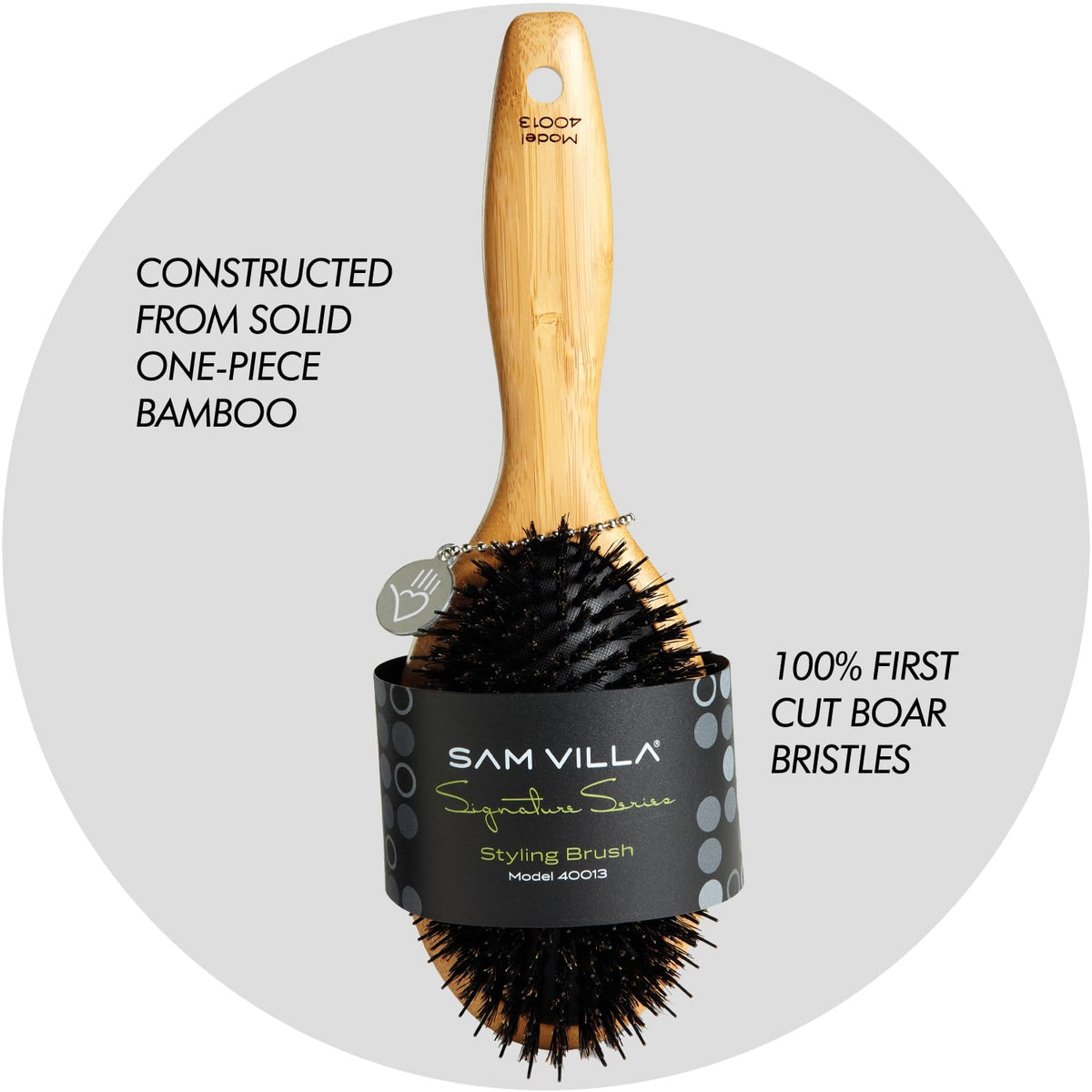 Sam Villa Signature Series Boar Bristle Brush Set, 6-Piece with Case