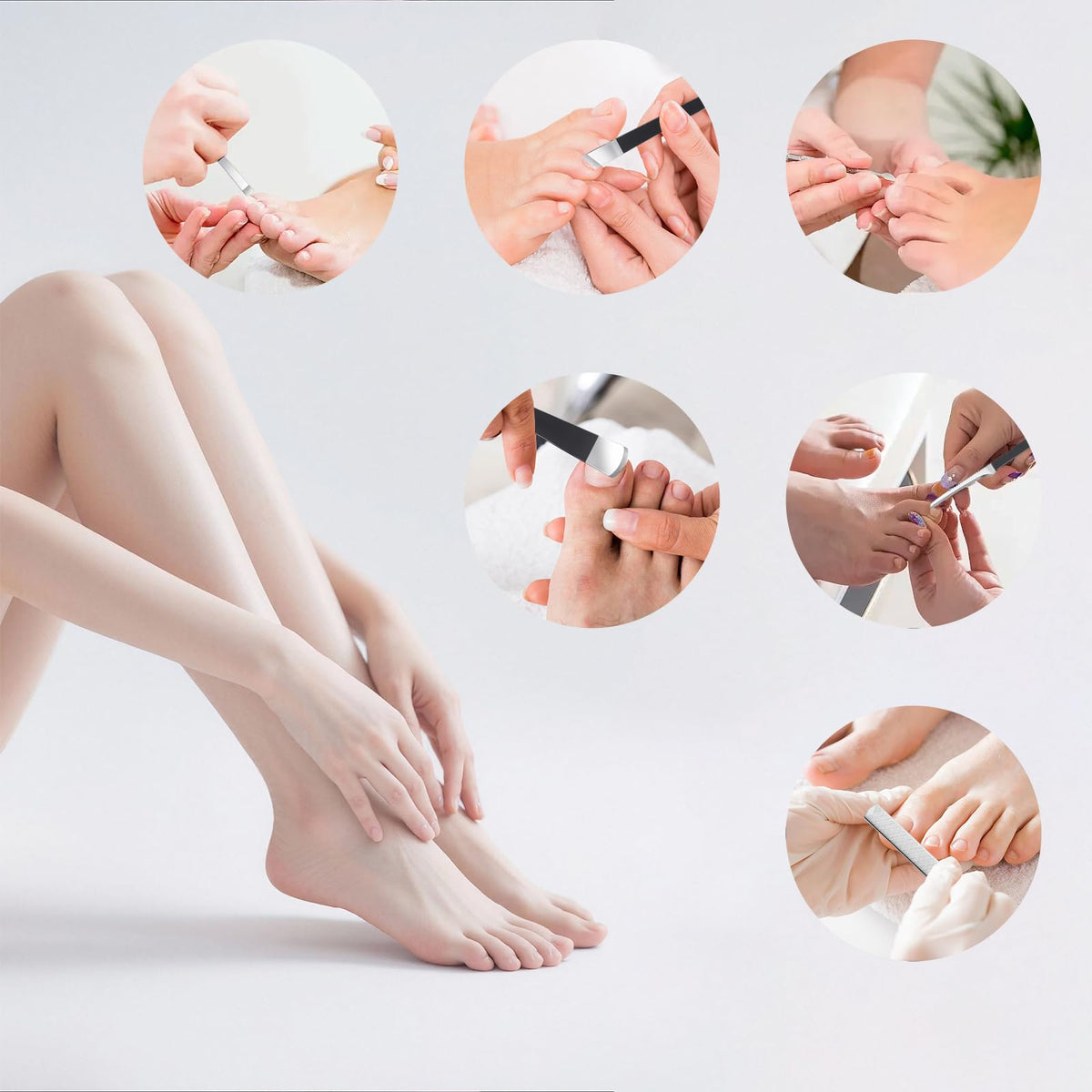 MYLMAC 7 Pcs Professional Pedicure Tools for Feet, Stainless Steel Ingrown Toenail Removal Blade Kit with File, Toe Nail Knife Set for Men Women,Corn and Rasp Callus Remover Foot Scraper for Dead Skin