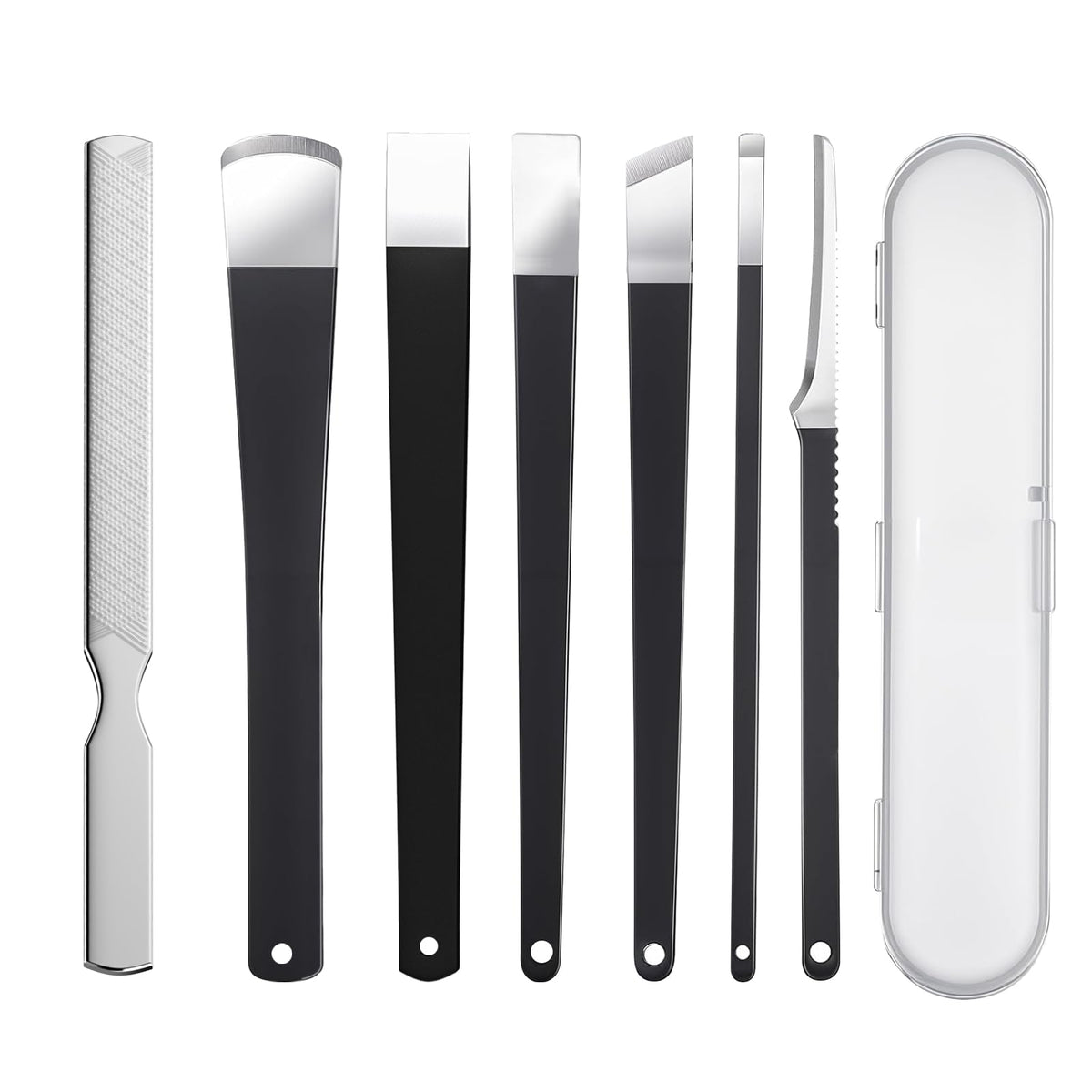 MYLMAC 7 Pcs Professional Pedicure Tools for Feet, Stainless Steel Ingrown Toenail Removal Blade Kit with File, Toe Nail Knife Set for Men Women,Corn and Rasp Callus Remover Foot Scraper for Dead Skin