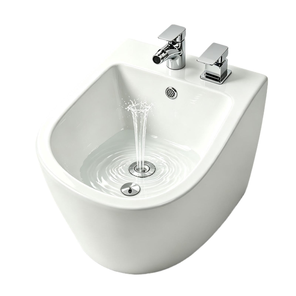 Ceramic Bidet Basin with Upward Spray & Accessories