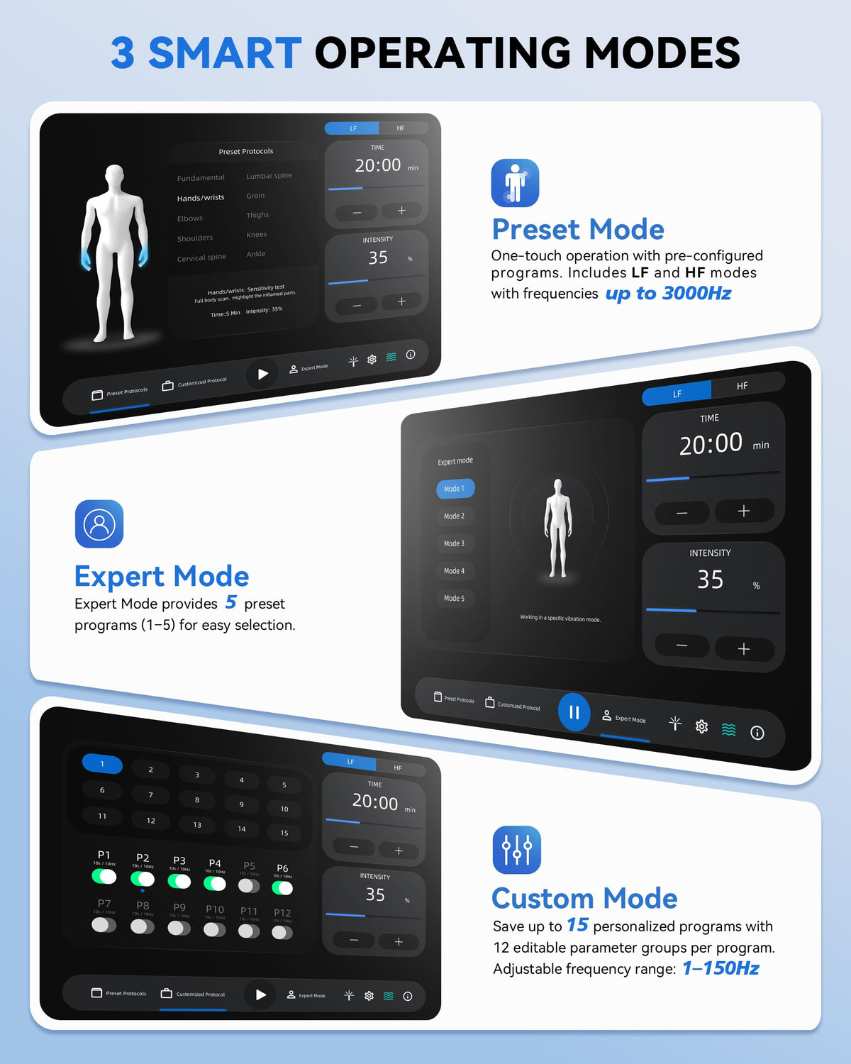 PerVita Low-Frequency Pulse Massager with Touchscreen