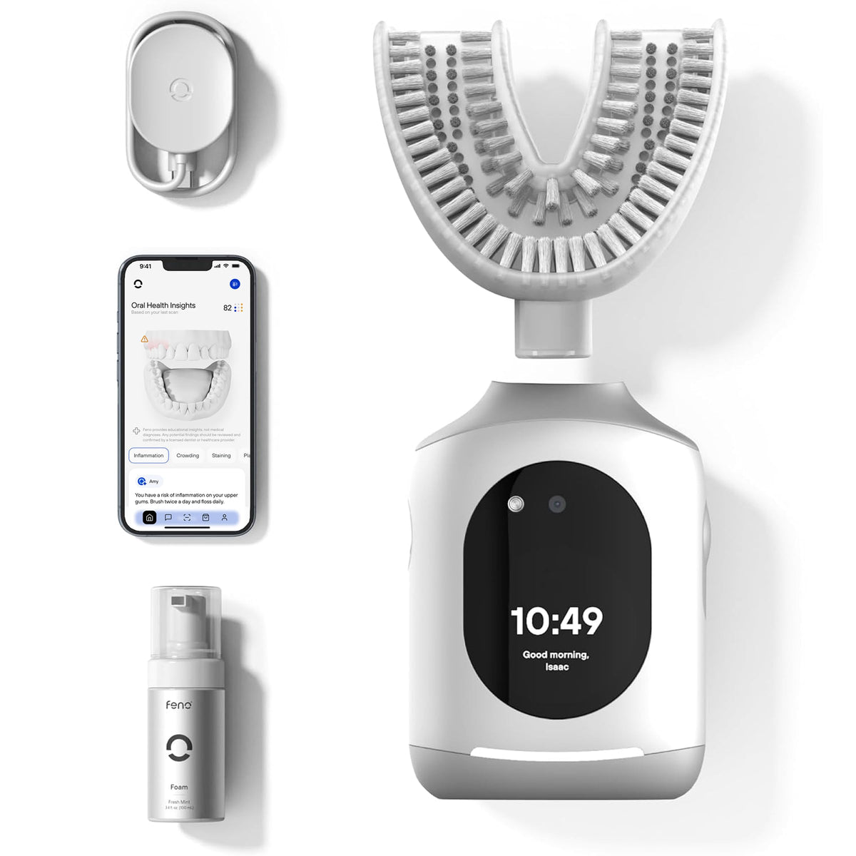 Feno Smartbrush Electric Toothbrush for Adults with Smart Cleaning