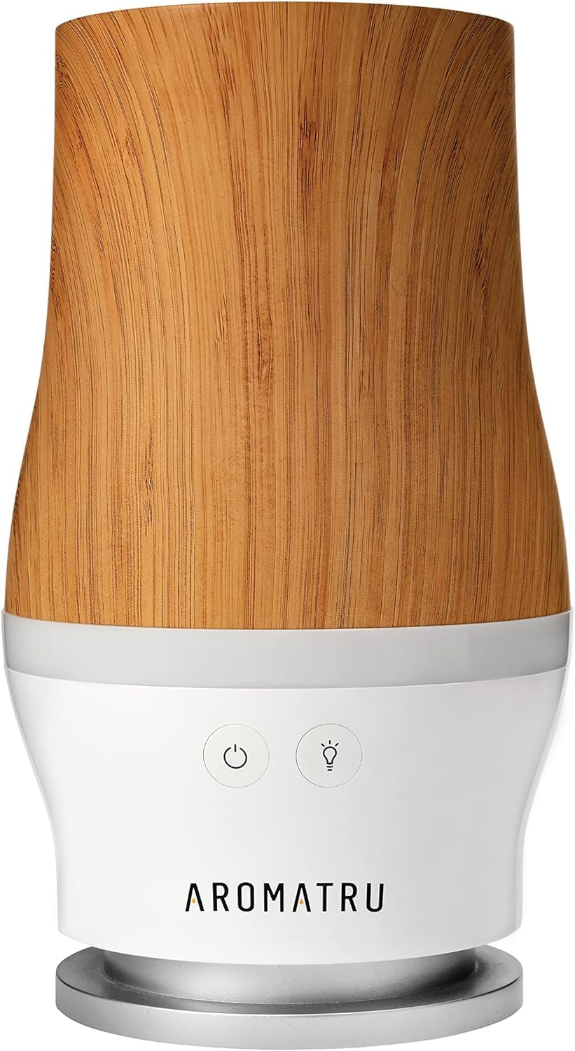 AromaTru Smart Aromatherapy Waterless Oil Diffuser with WiFi Capability and App – Combine and Diffuse up to 4 Bottles of Essential Oils Simultaneously – No Water, No Mess