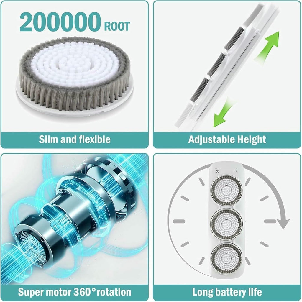 KFJZGZZ Back Scrubber for Shower Wall, 3-Speed & Height Adjustment Wall-Mounted Electric Back Scrubber, for Deep Cleansing, Exfoliation, and Daily Bath