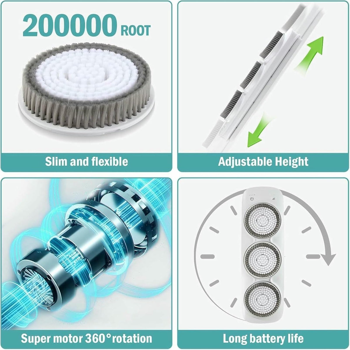 KFJZGZZ Back Scrubber for Shower Wall, 3-Speed & Height Adjustment Wall-Mounted Electric Back Scrubber, for Deep Cleansing, Exfoliation, and Daily Bath