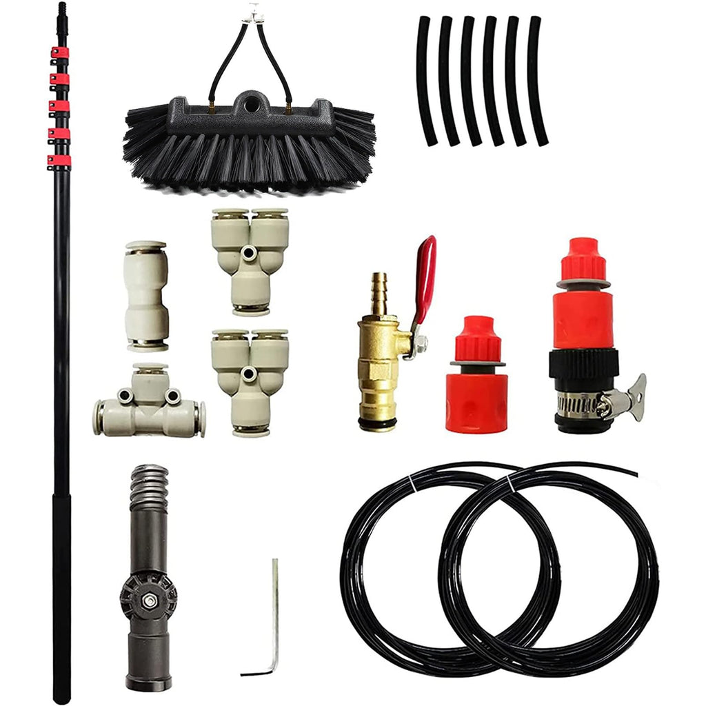 Water Fed Window Cleaning Tool 10m PV Panel Brush with 30cm Head Ideal for So Panel Cleaning 3.6M/12FT Extendable Reach