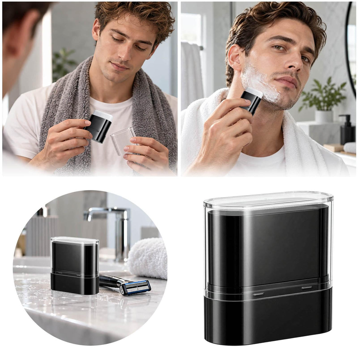 Men's 3-in-1 Shaving & Skincare Stick, Moisturizing Softening Beard