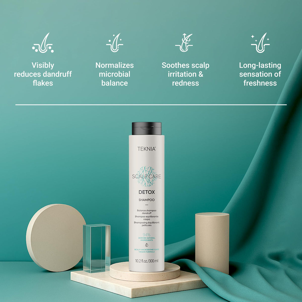LAKMÉ Teknia Scalp Care Detox Balance Detoxifying Shampoo, Anti Dandruff Shampoo & Scalp Detox