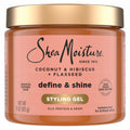 SheaMoisture Define&Shine Styling Gel+Flaxseed 12ct Coconut&Hibiscus Hydrates,Holds Your Style All Day Infused With Glycerin,CoconutOil an Invigorating Sweet Scent ParabenFree Frizz Control Gel 15OZ