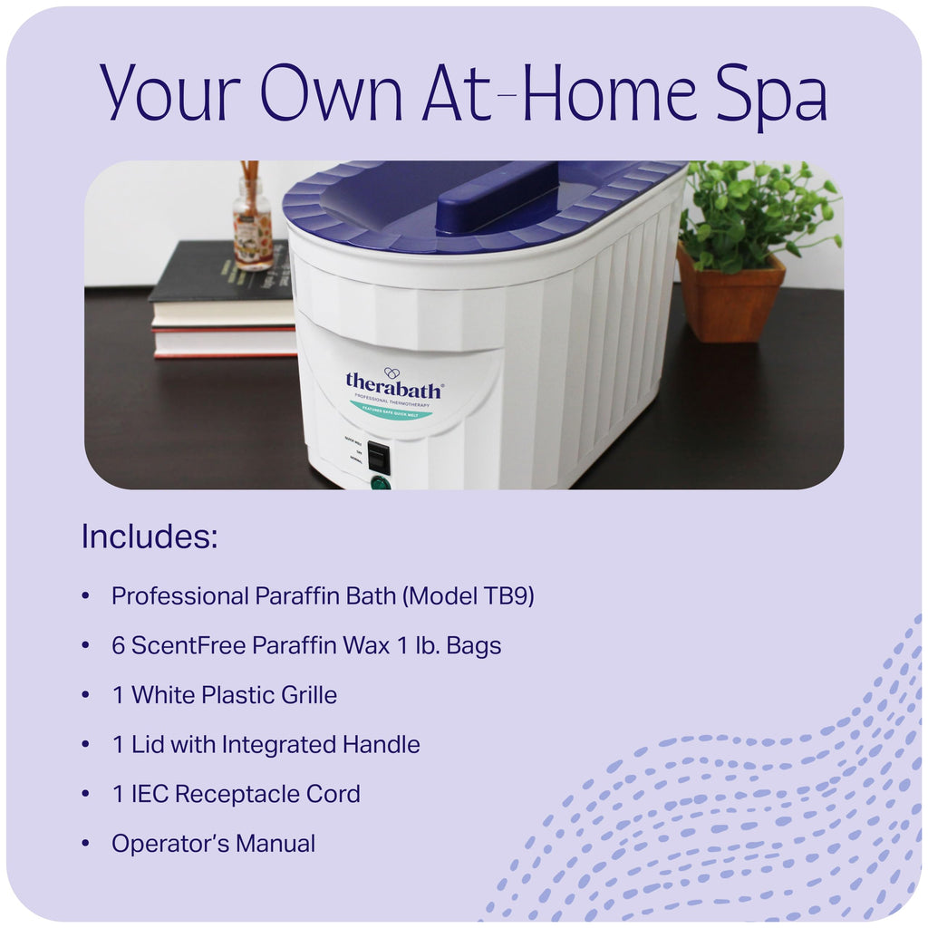 Therabath Professional Thermotherapy Adjustable TB9 Paraffin Wax Bath - Quick Melt - Helps Relieve Arthritis & Muscle Stiffness - Heat Therapy for Hands, Feet, & Body - Made in USA - 6 lb. ScentFree