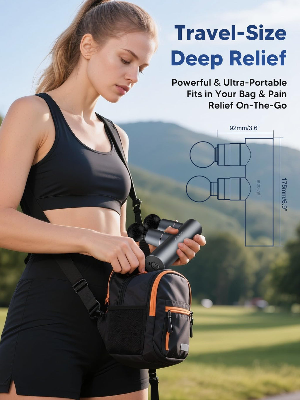 arboleaf Mini Massage Gun, Percussion Deep Tissues Muscle Massager, Full-Metal Travel Massage Gun, Portable Handheld Massager, Compact Sports Massager for Office Gifts for Him, Home, Athletes