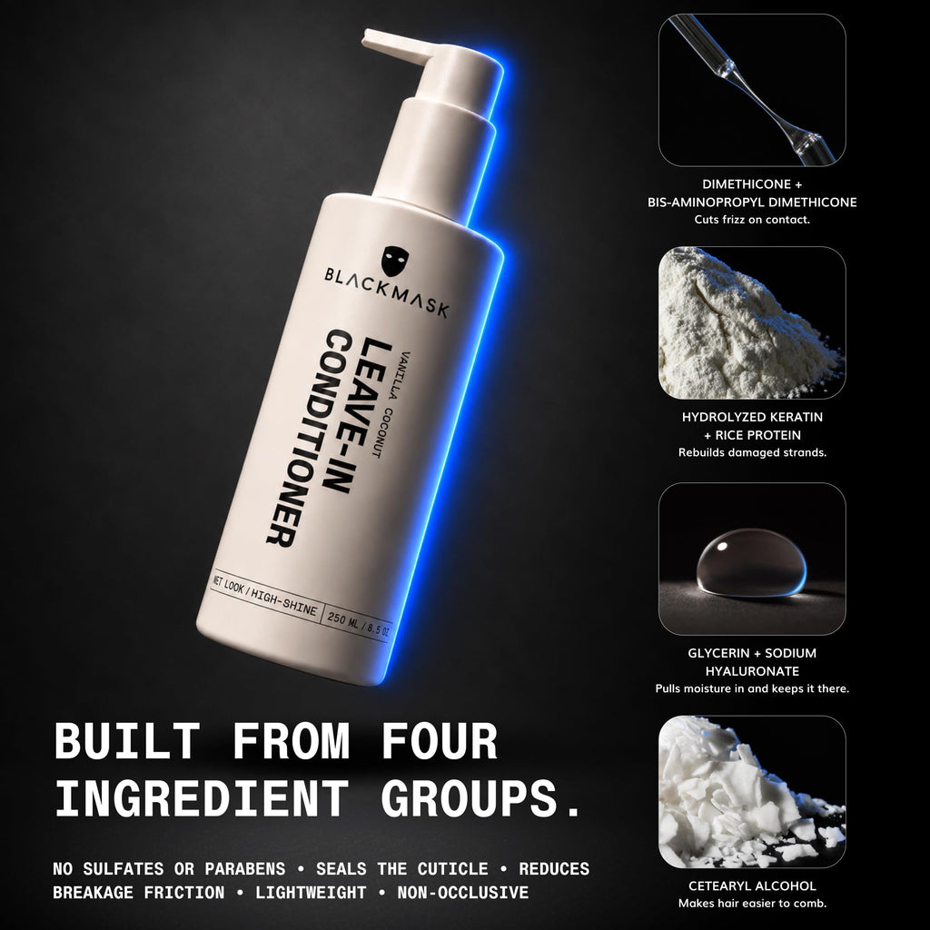 BlackMask Leave In Conditoner for Men - Soften, Smooth Hair - Anti - Frizz