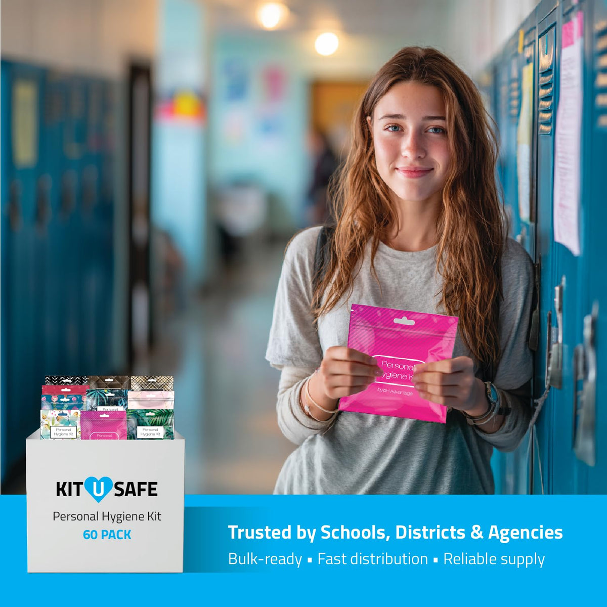 Bulk Menstrual Hygiene Kits with Tampons, Pads & Wipes