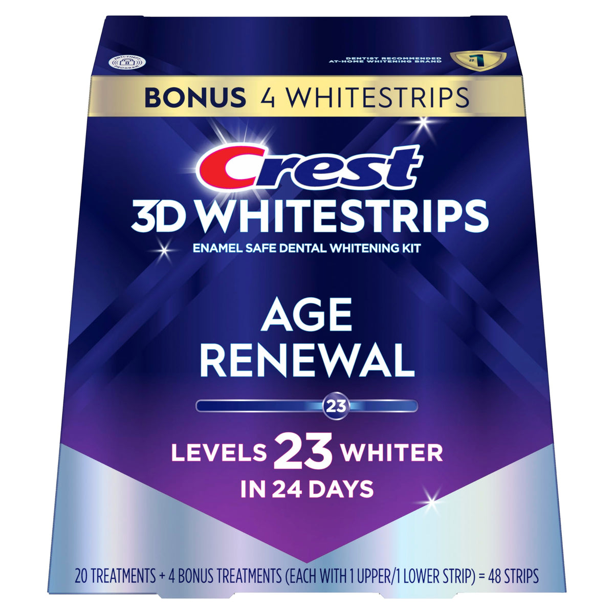 Crest 3D Whitestrips Age Renewal Teeth Whitening Kit – 48 Strips