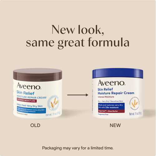 Aveeno Skin Relief Intense Moisture Repair Body Cream with Triple Oat & Shea Butter Formula, Helps Relieve & Restore Extra-Dry Skin with Long-Lasting Moisture, Fragrance-Free