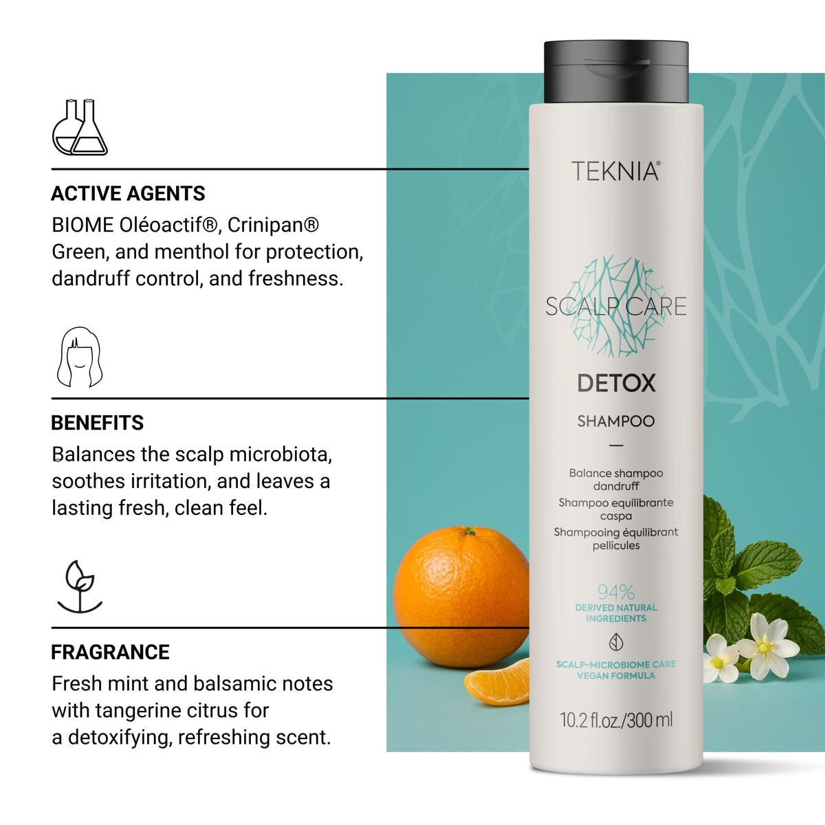 LAKMÉ Teknia Scalp Care Detox Balance Detoxifying Shampoo, Anti Dandruff Shampoo & Scalp Detox