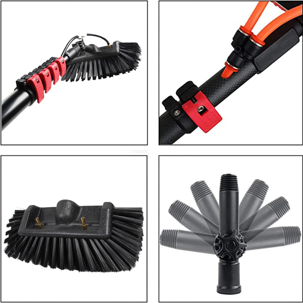 Water Fed Window Cleaning Tool 10m PV Panel Brush with 30cm Head Ideal for So Panel Cleaning 3.6M/12FT Extendable Reach