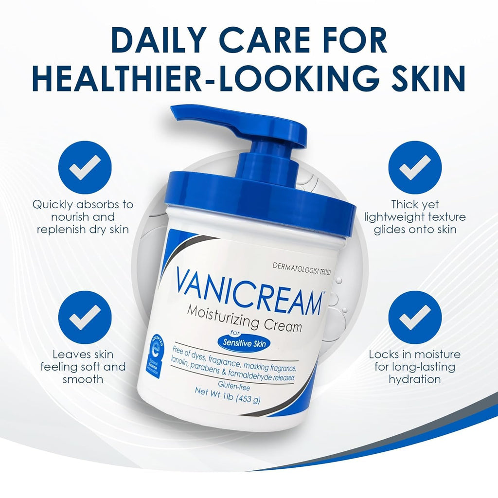 Vanicream Moisturizing Skin Cream for Sensitive Skin 16 oz (Pack of 12)