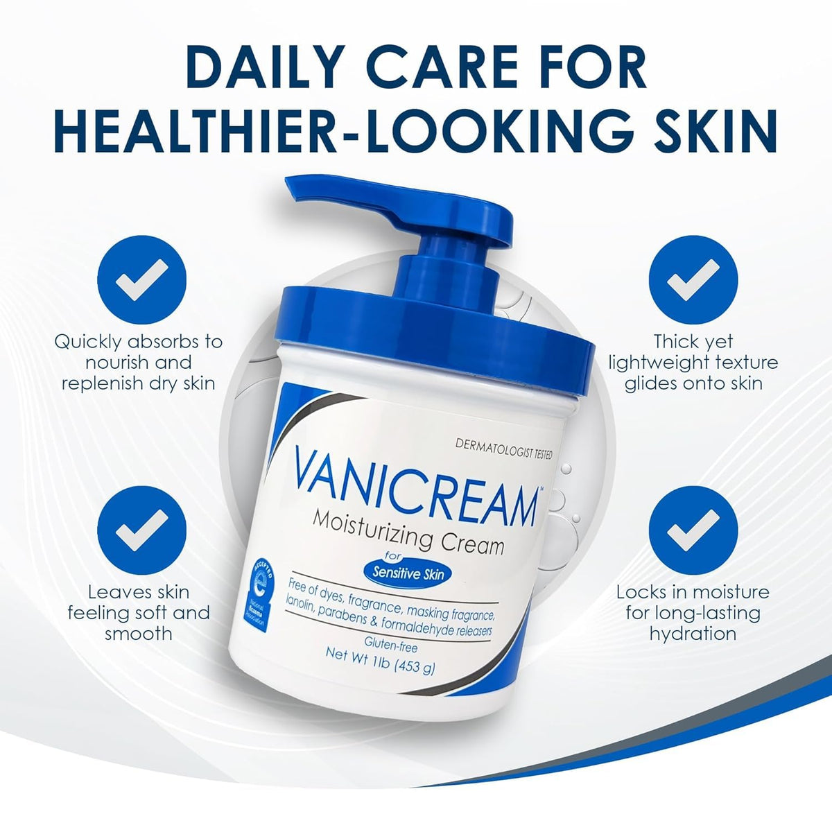 Vanicream Moisturizing Skin Cream for Sensitive Skin 16 oz (Pack of 12)