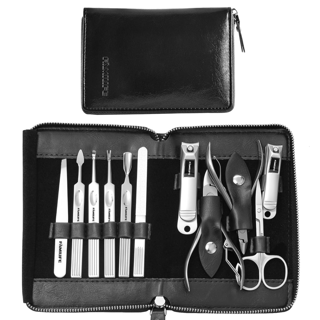 FAMILIFE Manicure Set 11 in 1 Stainless Steel Manicure Kit with Case