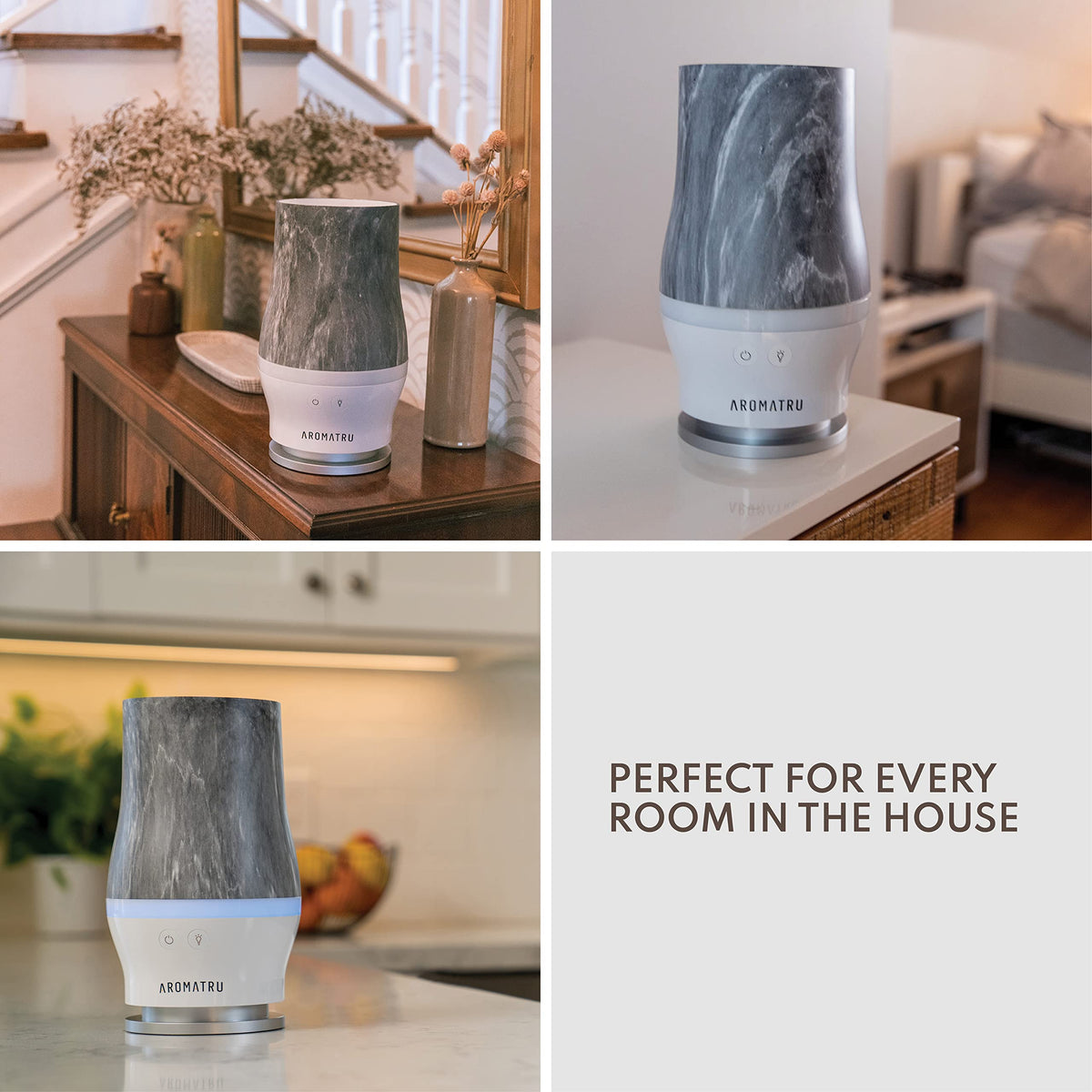 AromaTru Smart Aromatherapy Waterless Oil Diffuser with WiFi Capability and App – Combine and Diffuse up to 4 Bottles of Essential Oils Simultaneously – No Water, No Mess