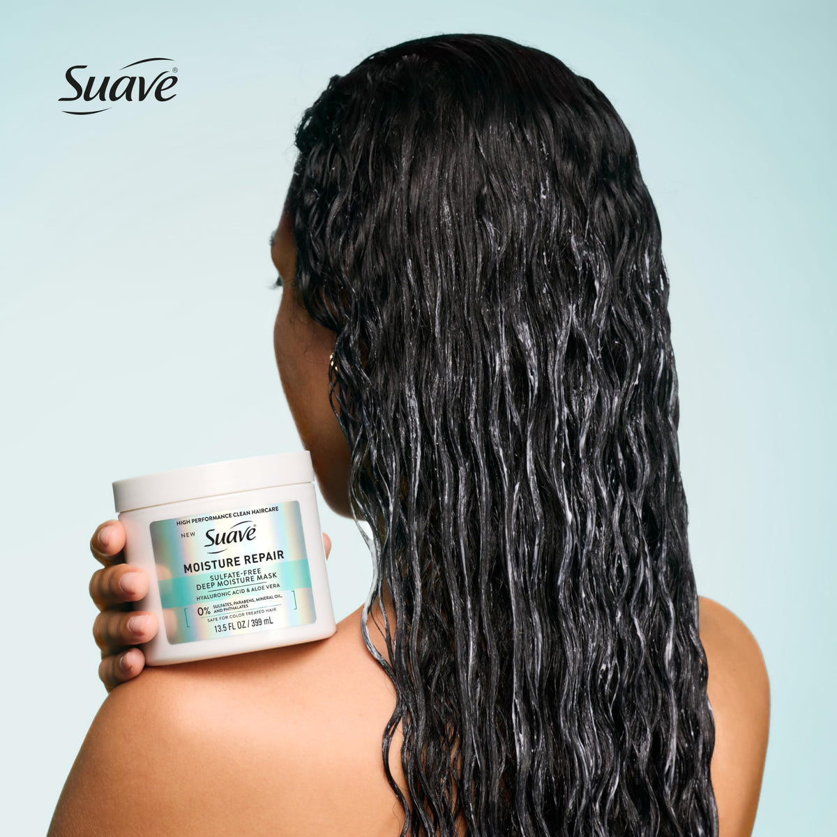 Suave Moisture Repair Deep Hair Mask, Hyaluronic Acid, 13.5 fl oz, 4-Pack