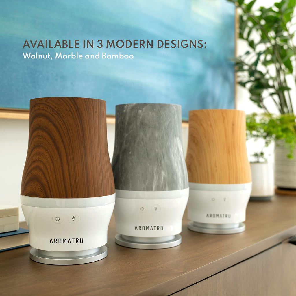 AromaTru Smart Aromatherapy Waterless Oil Diffuser with WiFi Capability and App – Combine and Diffuse up to 4 Bottles of Essential Oils Simultaneously – No Water, No Mess