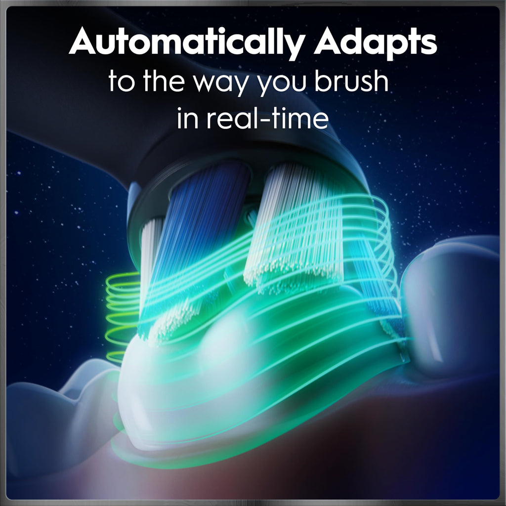 Oral-B iO Series 9 Limited Rechargeable Black Electric Toothbrush with (2) Ultimate Clean and (1) Gentle Care Replacement Brush Heads,Travel Case and Charger