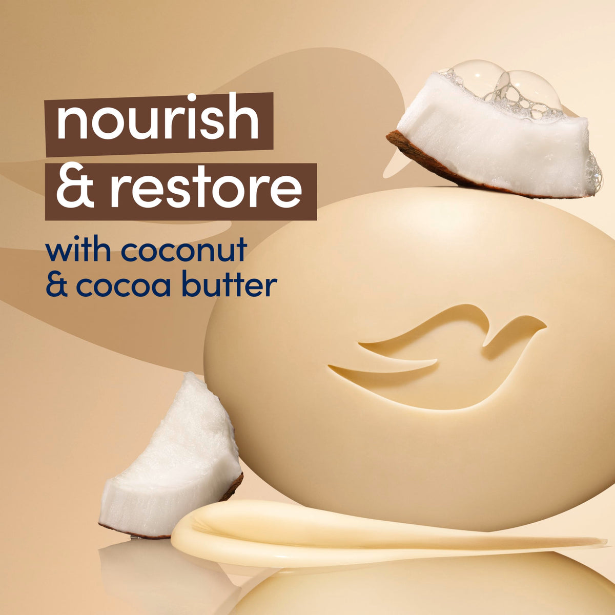 Dove Beauty Bar Soap Restoring Coconut & Cocoa Butter, 3.75 Ounce (Pack of 72)