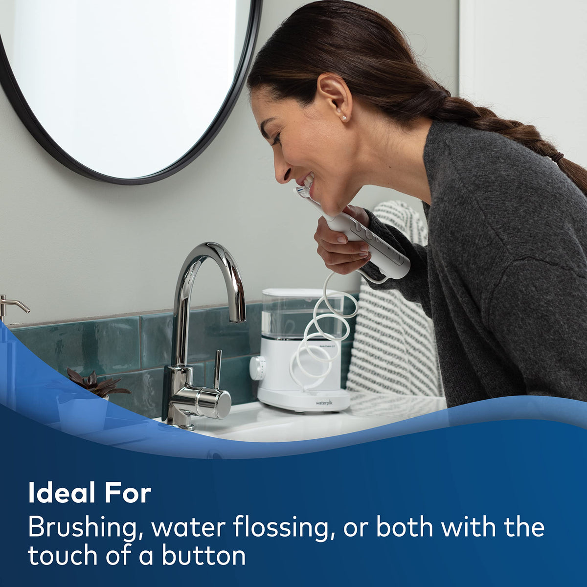 Waterpik Sonic-Fusion 2.0 Professional Flossing Electric Toothbrush and Water Flosser Combo Bundle with White and Black Handle