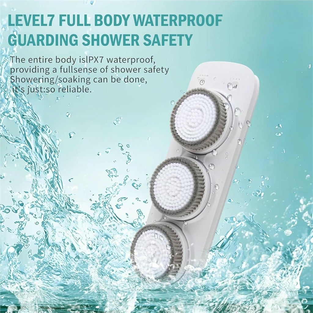 KFJZGZZ Back Scrubber for Shower Wall, 3-Speed & Height Adjustment Wall-Mounted Electric Back Scrubber, for Deep Cleansing, Exfoliation, and Daily Bath