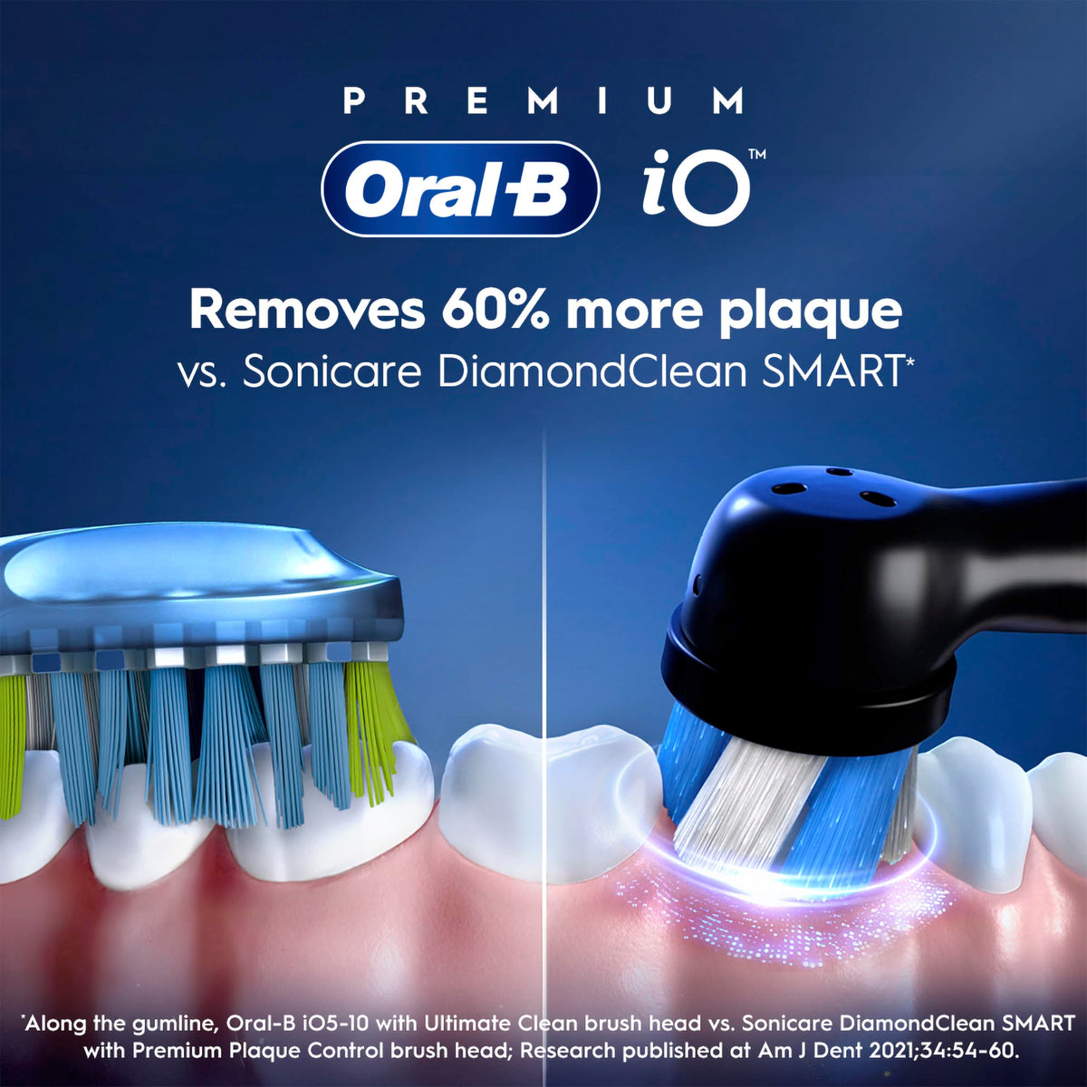 Oral-B iO Series 9 Limited Rechargeable Black Electric Toothbrush with (2) Ultimate Clean and (1) Gentle Care Replacement Brush Heads,Travel Case and Charger
