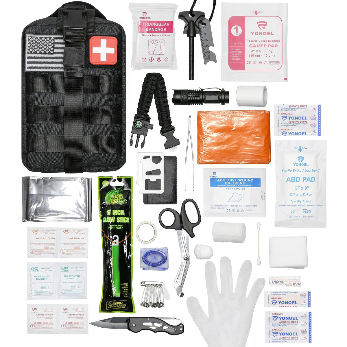 EMT Emergency First Aid Kit with Blanket & Travel Pouch
